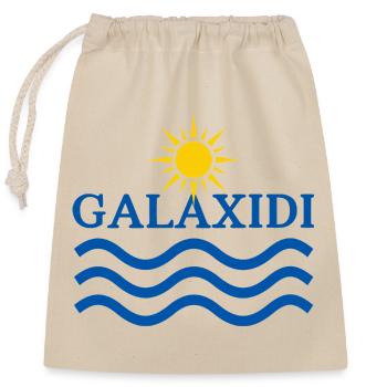 Galaxidi-Sonne und Wellen - Verschließbarer Geschenkbeutel aus Baumwolle (25x30cm) - Natur - Vorne