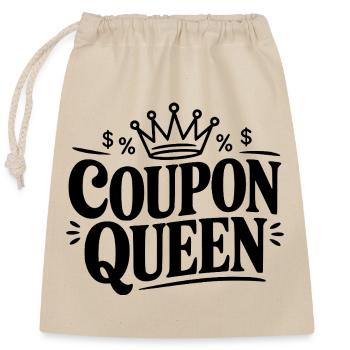 Coupon Queen - Closable cotton gift bag (25x30cm) - nature - Front