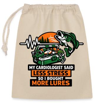 More bait, less stress - Closable cotton gift bag (25x30cm) - nature - Front