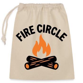 Campfire Fire Pit Camping Boy Scout - Closable cotton gift bag (25x30cm) - nature - Front