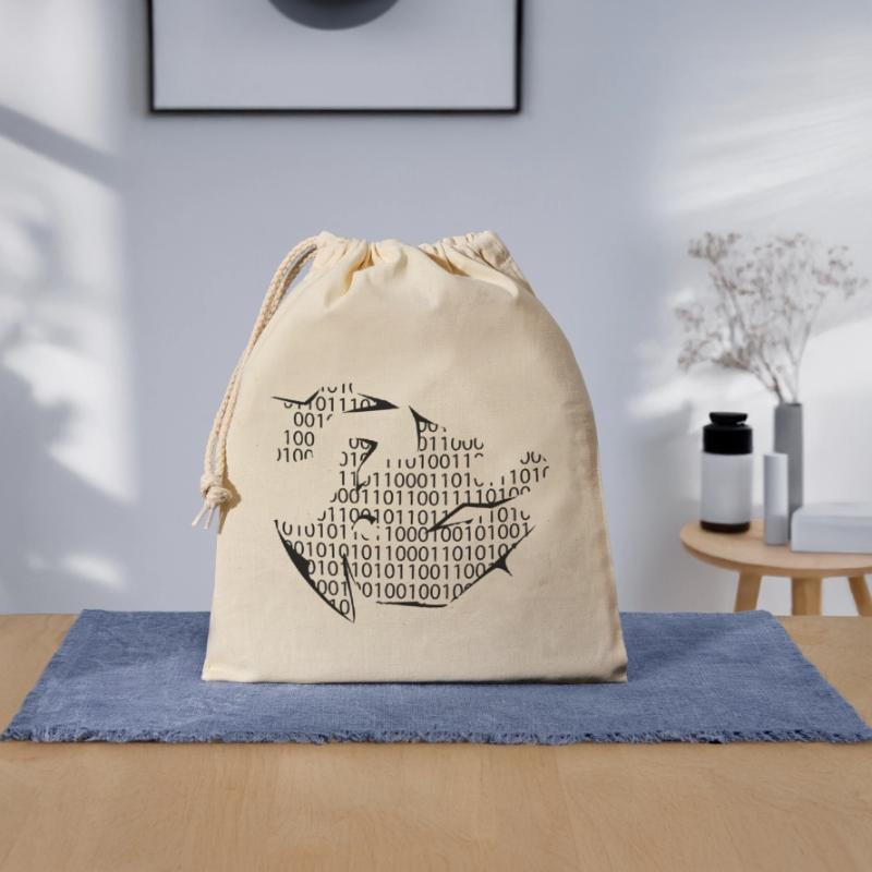 binary code Closable cotton gift bag (25x30cm)