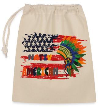 Amérindien amérindien - Sac cadeau en coton avec cordon (25 x 30 cm) - nature - Devant