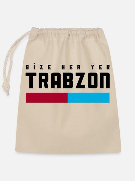 Bize her yer Trabzon - Verschließbarer Geschenkbeutel aus Baumwolle (25x30cm) - Natur