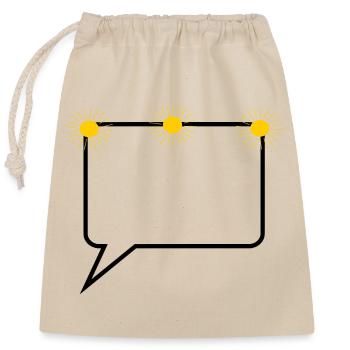 Speech bubble comic sun text design yourself - Closable cotton gift bag (25x30cm) - nature - Front