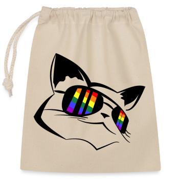 Pride Chat LGBT - Sac cadeau en coton avec cordon (25 x 30 cm) - nature - Devant