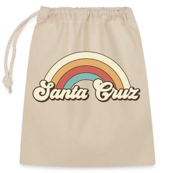 Santa Cruz California vintage retro - Closable cotton gift bag (25x30cm) - nature - Front