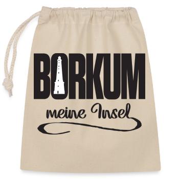 Borkum meine Insel - Verschließbarer Geschenkbeutel aus Baumwolle (25x30cm) - Natur - Vorne