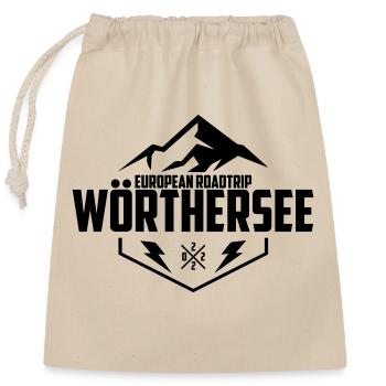 Wörthersee European Roadtrip - Verschließbarer Geschenkbeutel aus Baumwolle (25x30cm) - Natur - Vorne