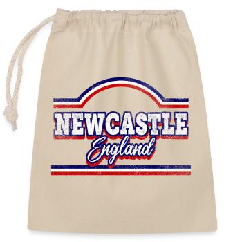 Newcastle England UK City Font Vintage Retro - Closable cotton gift bag (25x30cm) - nature - Front