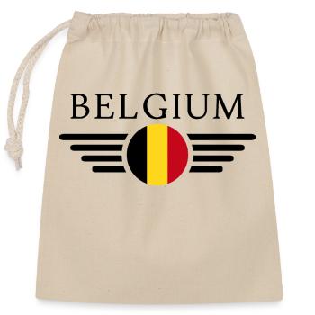 Belgien - Verschließbarer Geschenkbeutel aus Baumwolle (25x30cm) - Natur - Vorne
