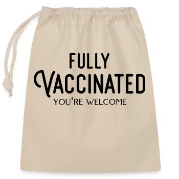 #Vaccinated - Closable cotton gift bag (25x30cm) - nature - Front