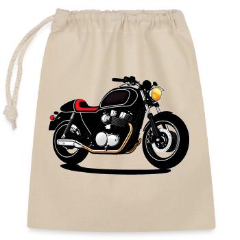 Conception de motos - Sac cadeau en coton avec cordon (25 x 30 cm) - nature - Devant