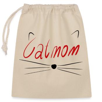 Maman chat - Sac cadeau en coton avec cordon (25 x 30 cm) - nature - Devant