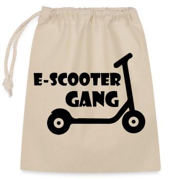 E-Scooter Roller Scooter - Verschließbarer Geschenkbeutel aus Baumwolle (25x30cm) - Natur - Vorne