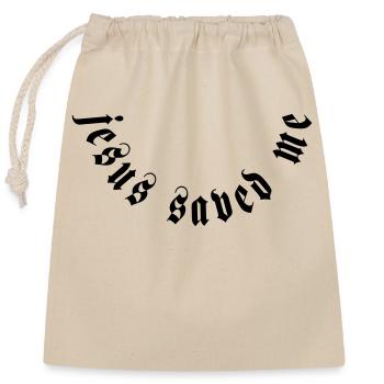Jésus m’a sauvé la motivation - Sac cadeau en coton avec cordon (25 x 30 cm) - nature - Devant
