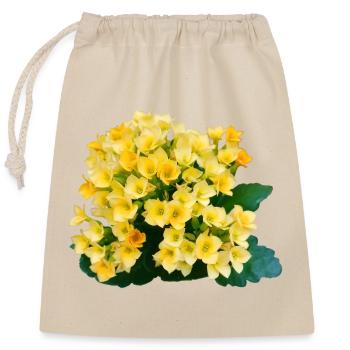 Fleurs printanières jaune doré - Sac cadeau en coton avec cordon (25 x 30 cm) - nature - Devant