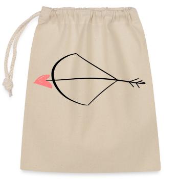 Cupid Arrow,Valentine's Day - Closable cotton gift bag (25x30cm) - nature - Front