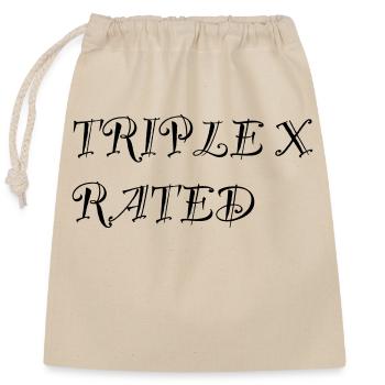 TripleXRated - Closable cotton gift bag (25x30cm) - nature - Front