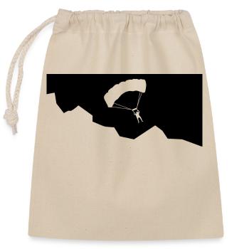 Paragliding - (2) - Closable cotton gift bag (25x30cm) - nature - Front