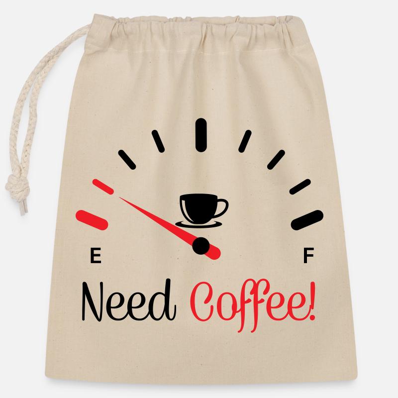 Brauche Kaffee 1 - Verschließbarer Geschenkbeutel aus Baumwolle (25x30cm) - Natur