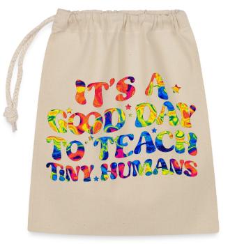 Teacher school elementary school education teacher degree - Closable cotton gift bag (25x30cm) - nature - Front