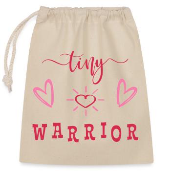 Tiny Warrior - Encouragement - Lucky Charm - Closable cotton gift bag (25x30cm) - nature - Front