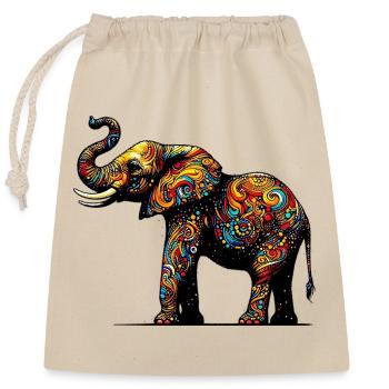 Elephant - Closable cotton gift bag (25x30cm) - nature - Front