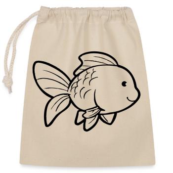 Goldfish - Closable cotton gift bag (25x30cm) - nature - Front