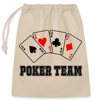 Équipe de poker - Sac cadeau en coton avec cordon (25 x 30 cm) - nature - Devant