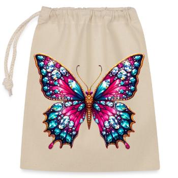 Papillon - Sac cadeau en coton avec cordon (25 x 30 cm) - nature - Devant