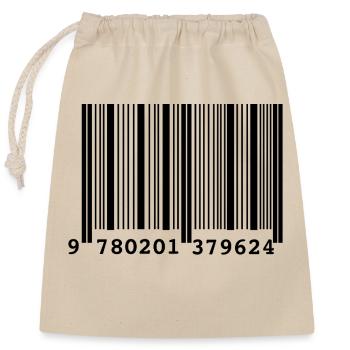 Code Barre Style - Sac cadeau en coton avec cordon (25 x 30 cm) - nature - Devant