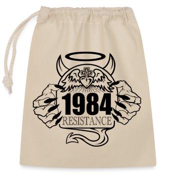 1984 Widerstand – Rebell gegen Kontrolldesign - Verschließbarer Geschenkbeutel aus Baumwolle (25x30cm) - Natur - Vorne