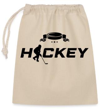 hockey - Verschließbarer Geschenkbeutel aus Baumwolle (25x30cm) - Natur - Vorne