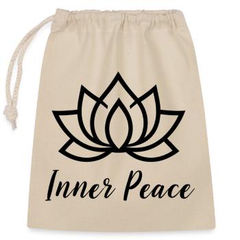 Inner Peace Lotus Yoga T-Shirt - Verschließbarer Geschenkbeutel aus Baumwolle (25x30cm) - Natur - Vorne