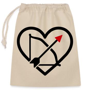 Tir à l’arc Coeur Archer Arrow Sports - Sac cadeau en coton avec cordon (25 x 30 cm) - nature - Devant