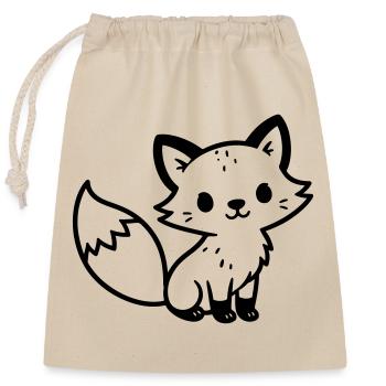 renard mignon - Sac cadeau en coton avec cordon (25 x 30 cm) - nature - Devant