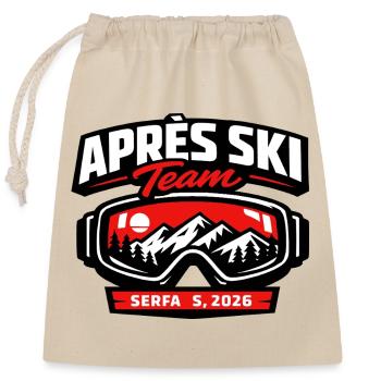 ÉQUIPE DE LA FÊTE APRÈS LE SKI - Cadeau drôle - Sac cadeau en coton avec cordon (25 x 30 cm) - nature - Devant