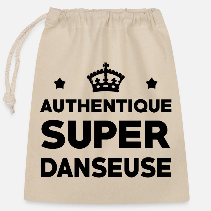 Authentique super danseuse - Sac cadeau en coton avec cordon (25 x 30 cm) - nature