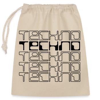 Techno-Musik geometrisches Logodesign - Verschließbarer Geschenkbeutel aus Baumwolle (25x30cm) - Natur - Vorne