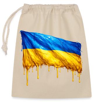 Dripping Ukraine flag - Closable cotton gift bag (25x30cm) - nature - Front