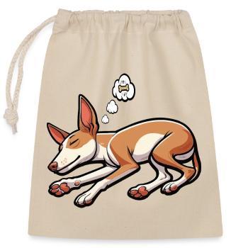 Podenco Podencos Podencoliebhaber Podencobesitzer - Verschließbarer Geschenkbeutel aus Baumwolle (25x30cm) - Natur - Vorne