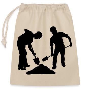 Sand Workers Team – Ground Crew - Closable cotton gift bag (25x30cm) - nature - Front