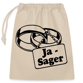 Junggesellenabschied, JGA Bräutigam - Ja Sager(25) - Verschließbarer Geschenkbeutel aus Baumwolle (25x30cm) - Natur - Vorne
