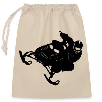 Snowmobile cleasanna tiománaí - Closable cotton gift bag (25x30cm) - nature - Front