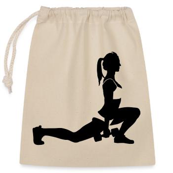 fitness - Closable cotton gift bag (25x30cm) - nature - Front