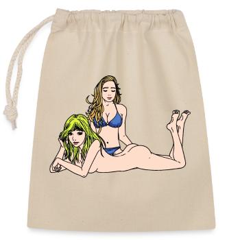 Filles Sexy Femmes Nues Érotiques Fantasy Sexe - Sac cadeau en coton avec cordon (25 x 30 cm) - nature - Devant