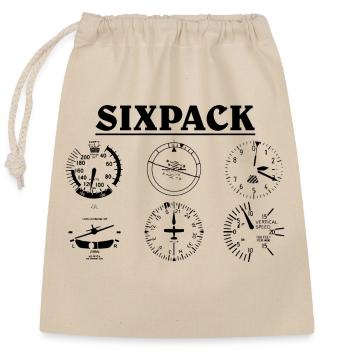 Avion pilote pilote Ultaleichtflieger - Sac cadeau en coton avec cordon (25 x 30 cm) - nature - Devant