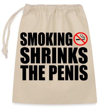 Smoking shrinks the penis - Closable cotton gift bag (25x30cm) - nature - Front