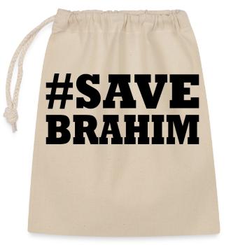 Save brahim - Closable cotton gift bag (25x30cm) - nature - Front