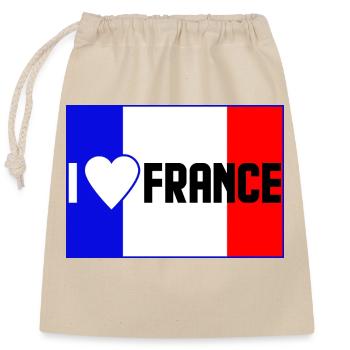 Ich liebe Frankreich - Verschließbarer Geschenkbeutel aus Baumwolle (25x30cm) - Natur - Vorne